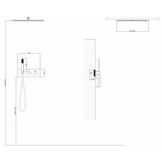 Душевая система ABBER Daheim AF8255SP скрытого монтажа без излива, термостат, сатин
