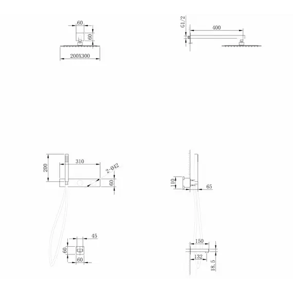 Душевая система ABBER Rund AF8717G скрытого монтажа с изливом, золотое матовое