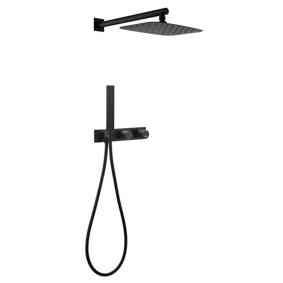 Душевая система ABBER Rund AF8718B скрытого монтажа без излива, черный матовый