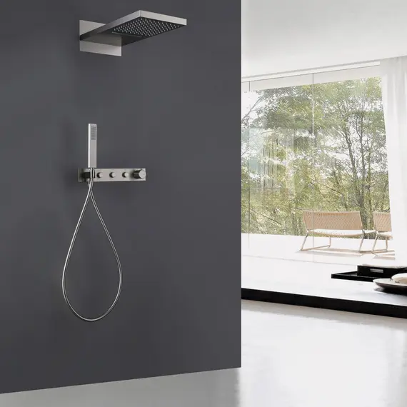 Душевая система ABBER Rund AF8752SP скрытого монтажа без излива, термостат, сатин