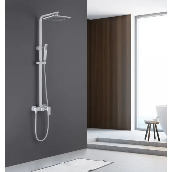 Душевая стойка ABBER Daheim AF8220WL без излива, белая матовая (в.145)