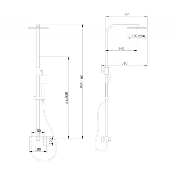 Душевая стойка ABBER Daheim AF8220WL без излива, белая матовая (в.145)