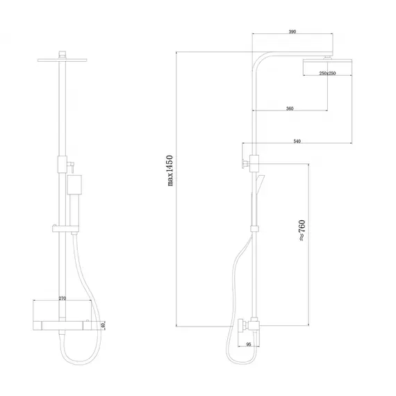 Душевая стойка ABBER Daheim AF8260WL с термостатом без излива, белый матовый