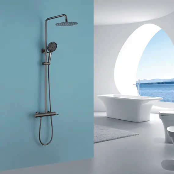 Душевая стойка ABBER Emotion AF8816NGL с изливом, никель