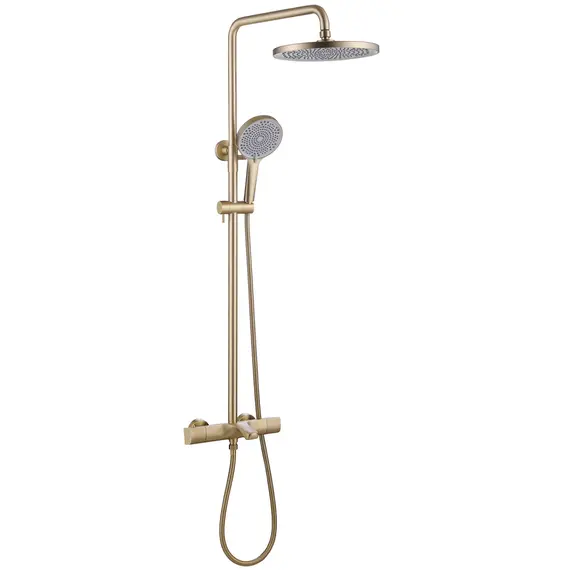 Душевая стойка ABBER Thermostat AF8516GL с термостатом и изливом, золото матовое