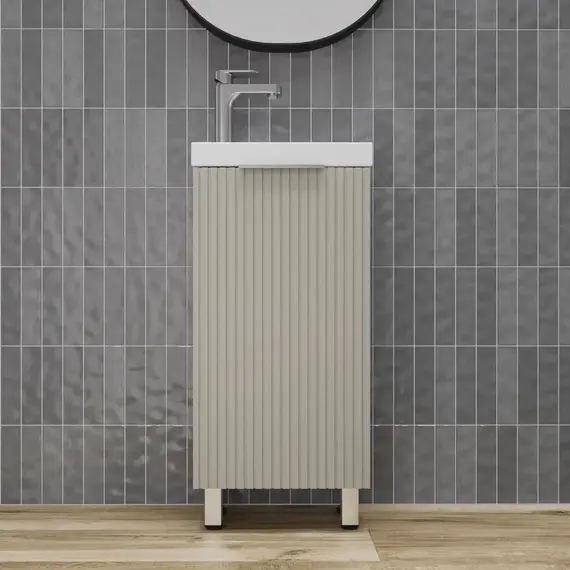 Тумба напольная/унив  "СОЛО" с раковиной  (Como 40) Санд серая галька