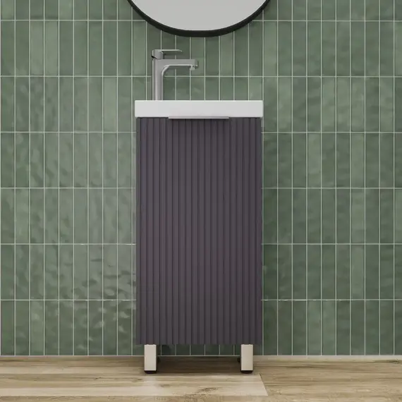 Тумба напольная/унив  "СОЛО" с раковиной  (Como 40) Графит Нубук