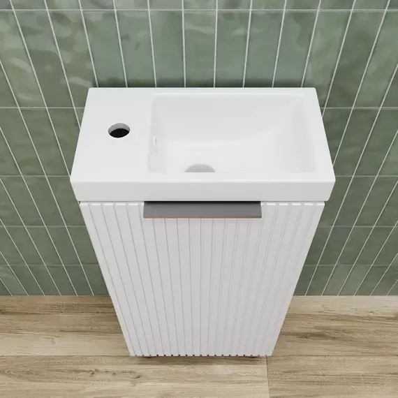 Тумба напольная/унив "СОЛО" с раковиной  (Como 40) Белый Софт