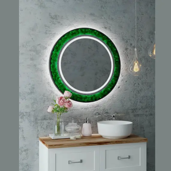 Зеркало ACWEN "Forest Led" d80/d100 с бесконтактным сенсором