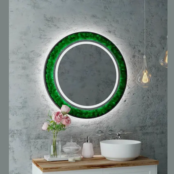 Зеркало ACWEN "Forest Led" d80/d100 с бесконтактным сенсором