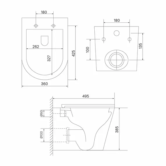 Подвесной унитаз IDDIS Axes AXERDSEi25 белый безободковый смыв торнадо
