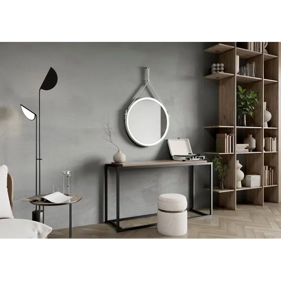 Зеркало ACWEN "Millenium White Led" D-650 на ремне из натурал. кожи белого цвета