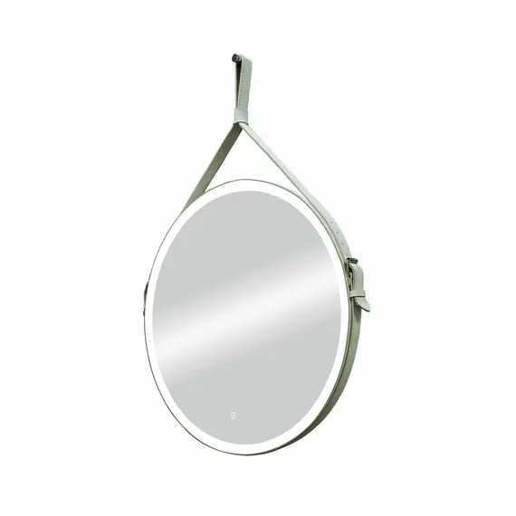 Зеркало ACWEN "Millenium White Led" D-650 на ремне из натурал. кожи белого цвета