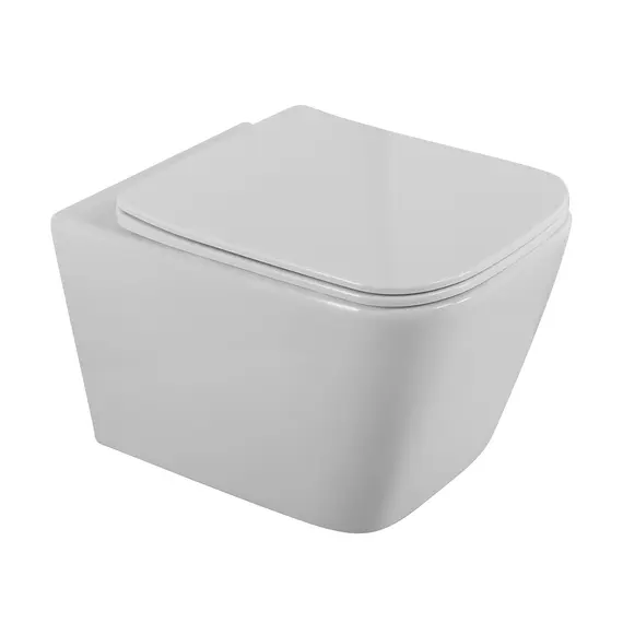 Унитаз подвесной безободковый с сиденьем BelBagno DUE 2.0 BB7107CHR/SC