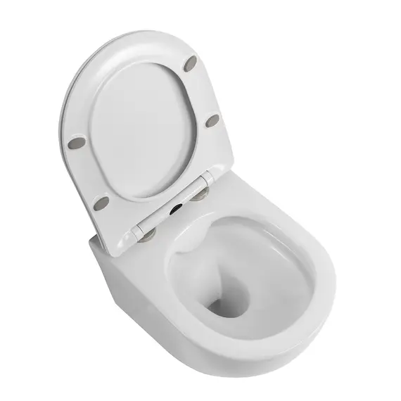 Унитаз подвесной безободковый с сиденьем BelBagno UNO 2.1 BB7006CHR/SC