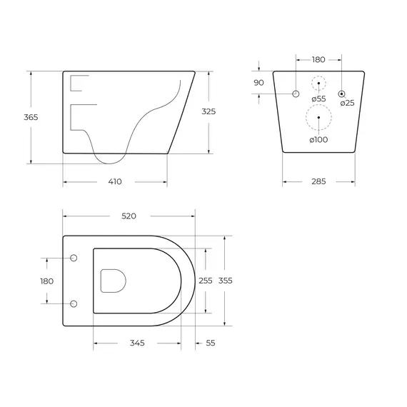 Унитаз подвесной безободковый с сиденьем и смывом TORNADO BelBagno TRE-TOR BB5180CH-TOR/SC
