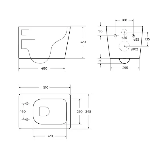 Унитаз подвесной безободковый с сиденьем BelBagno DUE 2.0 BB7107CHR/SC
