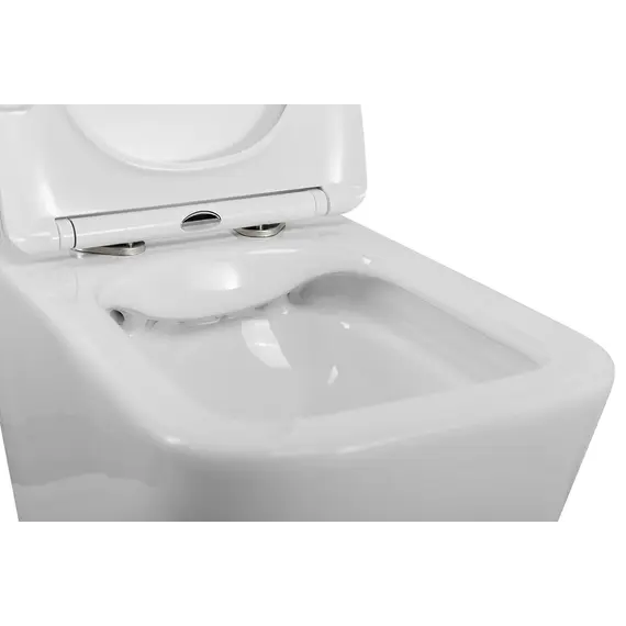 Унитаз подвесной безободковый с сиденьем BelBagno DUE 2.0 BB7107CHR/SC