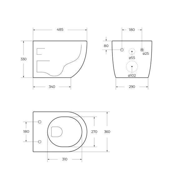 Унитаз подвесной безободковый с сиденьем BelBagno UNO 2.1 BB7006CHR/SC