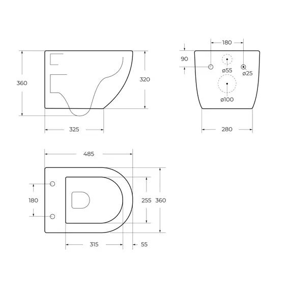 Унитаз подвесной безободковый с сиденьем и смывом TORNADO BelBagno UNO-TOR BB5177CH-TOR/SC
