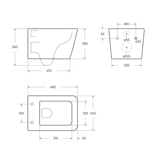 Унитаз подвесной безободковый с сиденьем и смывом TORNADO BelBagno DUE-TOR BB5171CH-TOR/SC