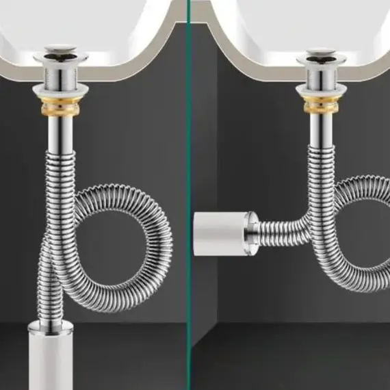 Донный клапан ACWEN для раковины клик-клак без перелива хром