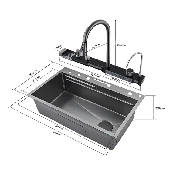 Многофункциональная мойка Ceruttispa GLORIA Pro nano gold (золото) из нержавеющей стали, кухонная