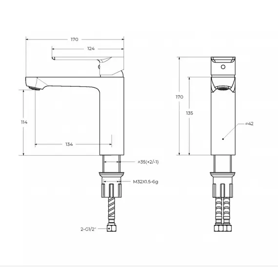Смеситель CEZARES STYLUS-LS-IN для раковины с донным клапаном