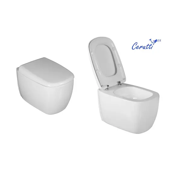 Унитаз Ceruttispa CT10613  ROMINA Aria Tornado подвесной безободковый со смывом торнадо