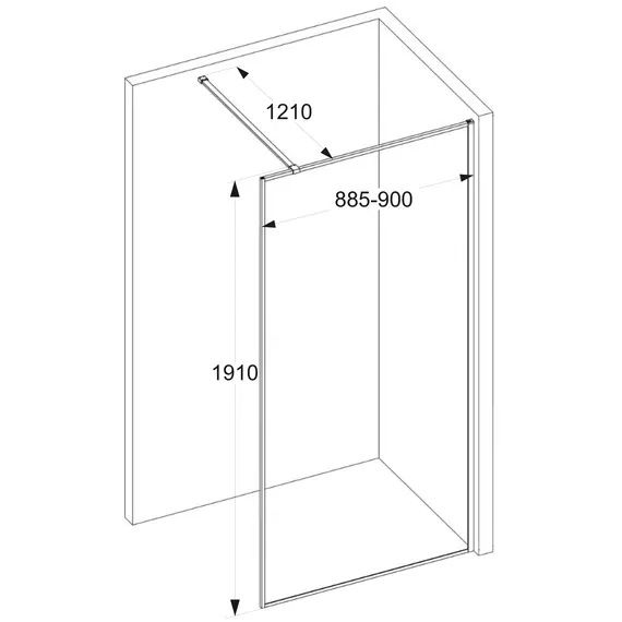 Душевая перегородка Ceruttispa STRIP T90/T120 без поддона