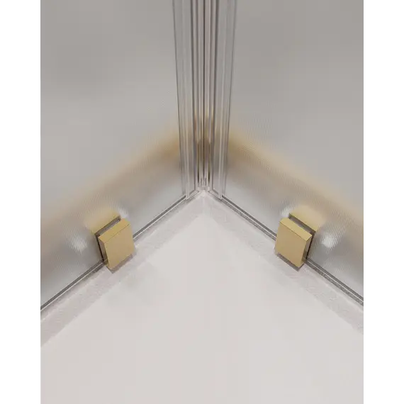 Душевой уголок Cezares Molveno 90x90 MOLVENO-A-2-90-P-BORO профиль Брашированное золото стекло рифленое