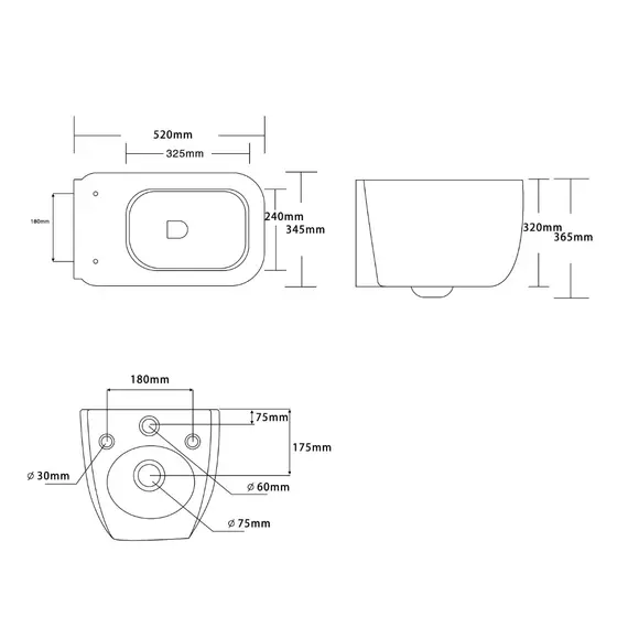Унитаз Ceruttispa CT10613  ROMINA Aria Tornado подвесной безободковый со смывом торнадо