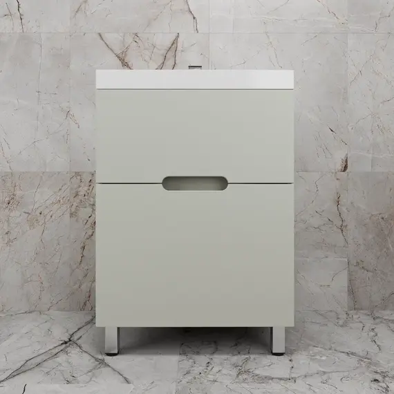 Тумба напольная Style line "Матис " с раковиной ASTI (2 ящика), ОЛИВА, ЭМАЛЬ