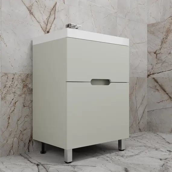 Тумба напольная Style line "Матис " с раковиной ASTI (2 ящика), ОЛИВА, ЭМАЛЬ