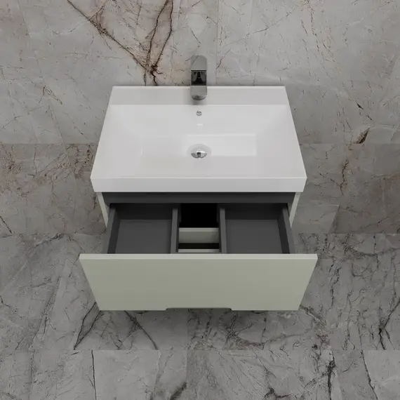 Тумба напольная Style line "Матис " с раковиной ASTI (2 ящика), ОЛИВА, ЭМАЛЬ