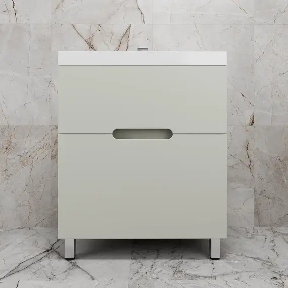 Тумба напольная Style line "Матис " с раковиной ASTI (2 ящика), ОЛИВА, ЭМАЛЬ