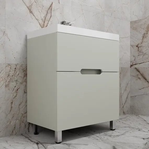 Тумба напольная Style line "Матис " с раковиной ASTI (2 ящика), ОЛИВА, ЭМАЛЬ