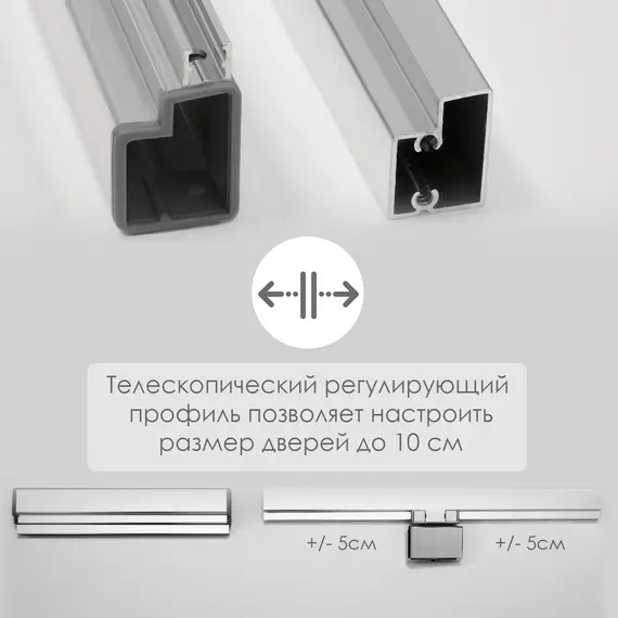 Душевая дверь WasserKRAFT Berkel телескоп. профиль