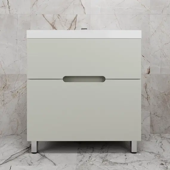 Тумба напольная Style line "Матис " с раковиной ASTI (2 ящика), ОЛИВА, ЭМАЛЬ