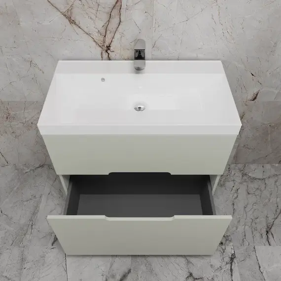 Тумба напольная Style line "Матис " с раковиной ASTI (2 ящика), ОЛИВА, ЭМАЛЬ