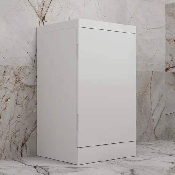 Тумба напольная "МОНО 50" с раковиной ASTI 50, белый глянец