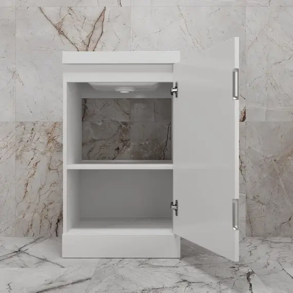 Тумба напольная "МОНО 50" с раковиной ASTI 50, белый глянец