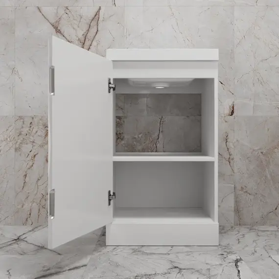 Тумба напольная "МОНО 50" с раковиной ASTI 50, белый глянец