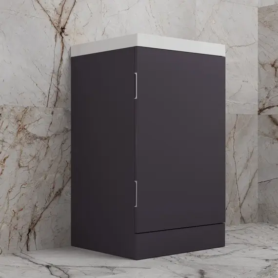 Тумба напольная "МОНО 50" с раковиной ASTI 50, графит нубук