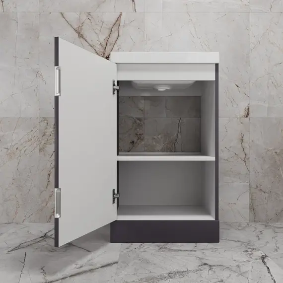 Тумба напольная "МОНО 50" с раковиной ASTI 50, графит нубук