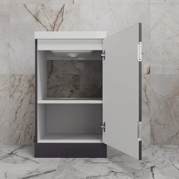 Тумба напольная "МОНО 50" с раковиной ASTI 50, графит нубук