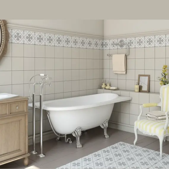 Ванна из литьевого мрамора Эстет Венеция 170x80 правая на ножках "Бронза"