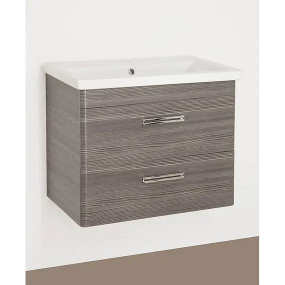 Тумба подвесная Style Line "Лотос 80" с раковиной Комо , Шелк зебрано, PLUS