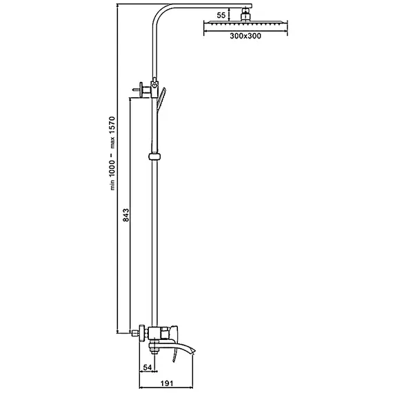 Душевая стойка со смесителем Gappo G2407-6