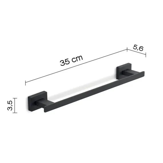 Gedy Atena, полотенцедержатель, длина 35 см, цвет черный матовый